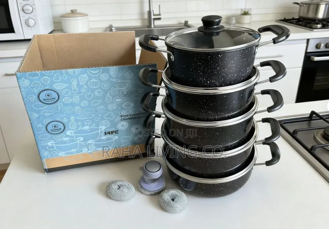 Smart Raha 14pc Granite Cookware Set | Non-Stick