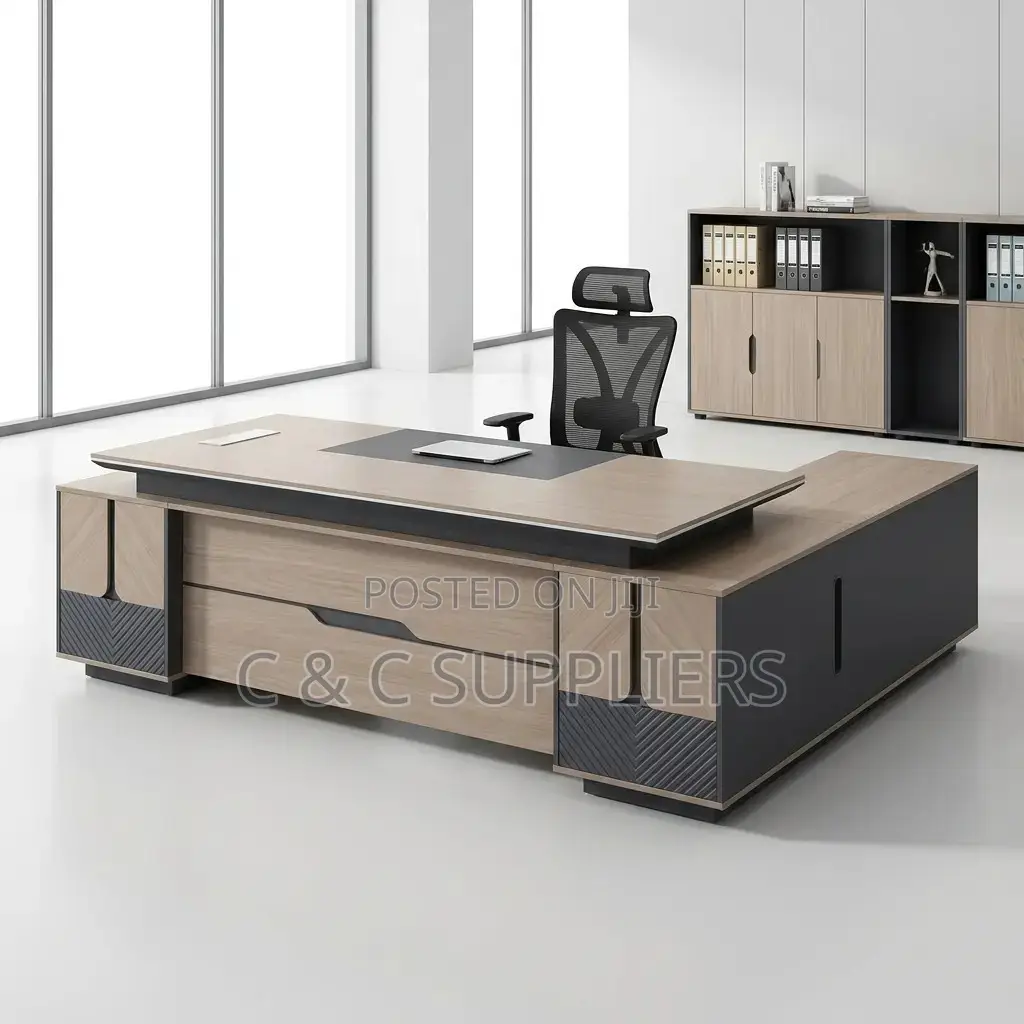 Modern 2.4m Executive Office Desk.