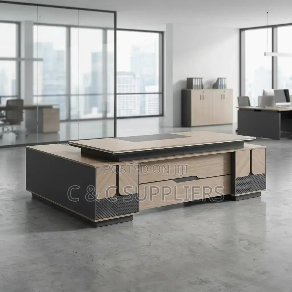 Modern 2.4m Executive Office Desk.
