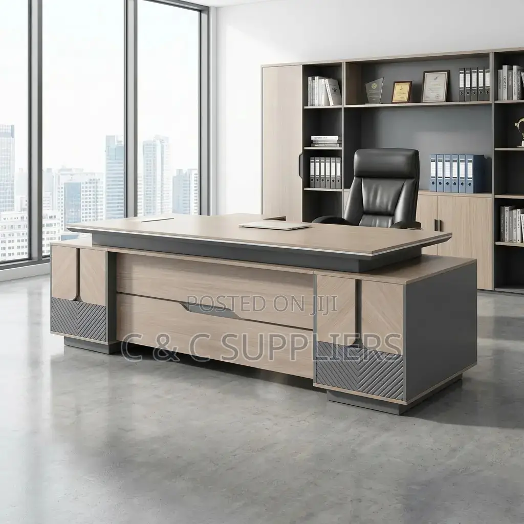 Modern 2.4m Executive Office Desk.