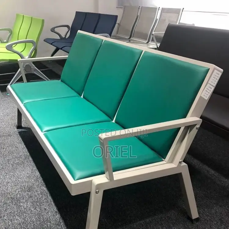 Office Bench : 3-Seater Heavy-Duty Padded Office Waiting Bench