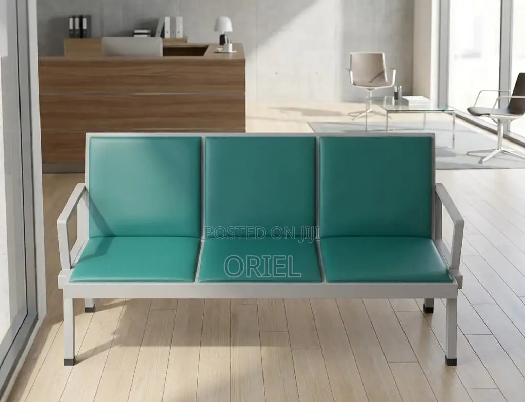 Office Bench : 3-Seater Heavy-Duty Padded Office Waiting Bench