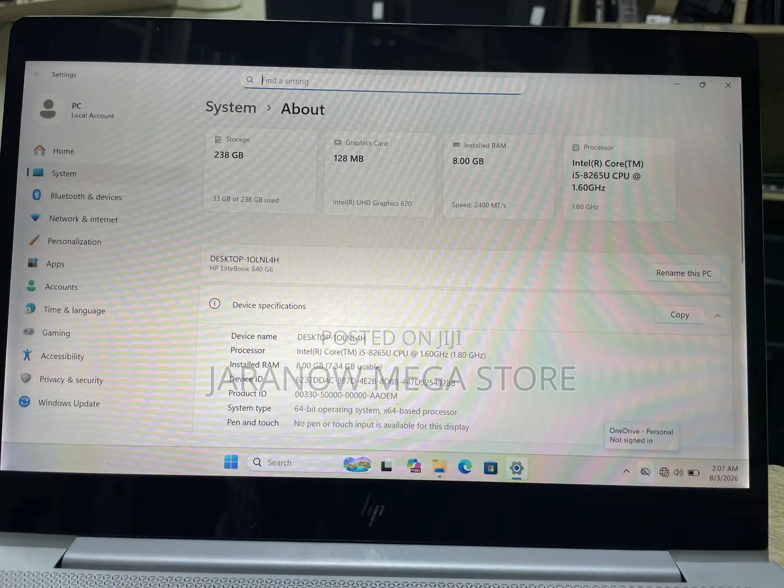 Laptop HP EliteBook 840 G6 8GB Intel Core i5 SSD 256GB