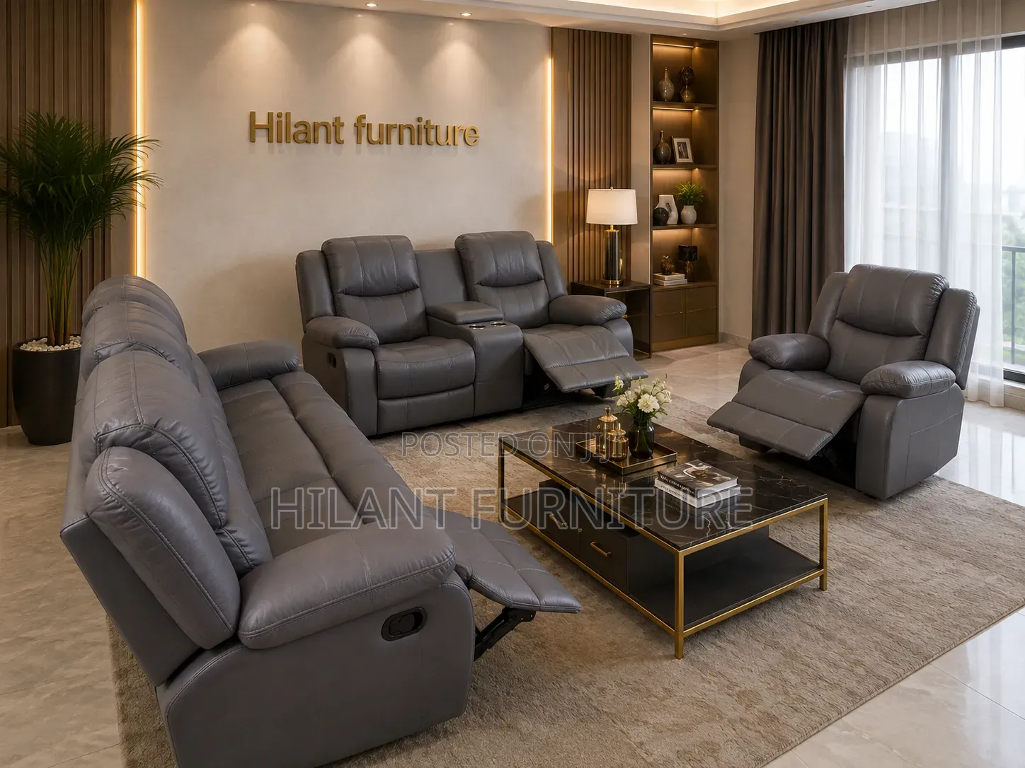 Grey 3+2+1 Imported Recliner Set