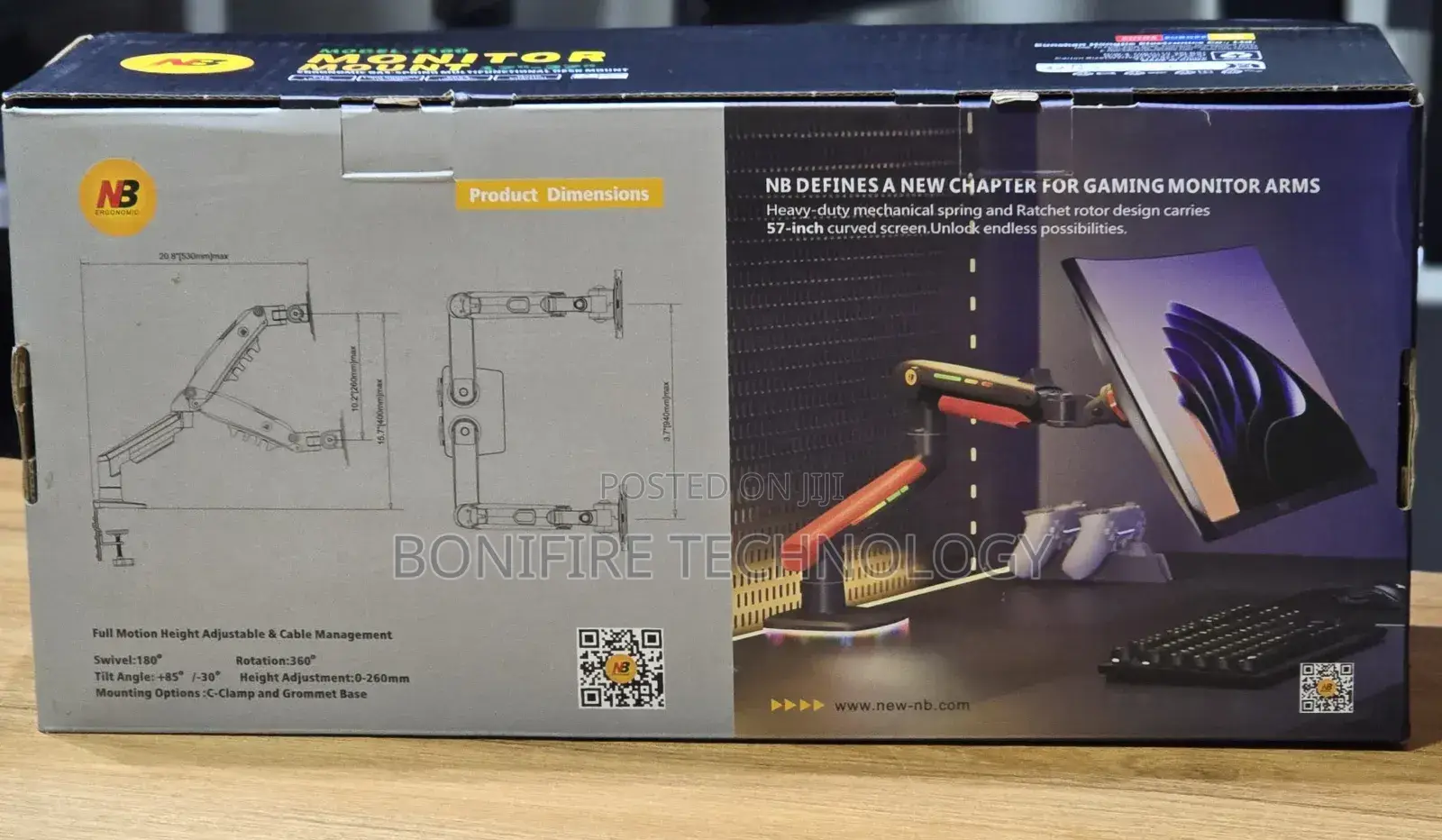 Nb Dual Monitor Mount 
Model -F160 
gas Spring