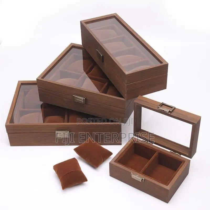 12-Slot Premium PU Leather Watch Storage Box With Glass Lid