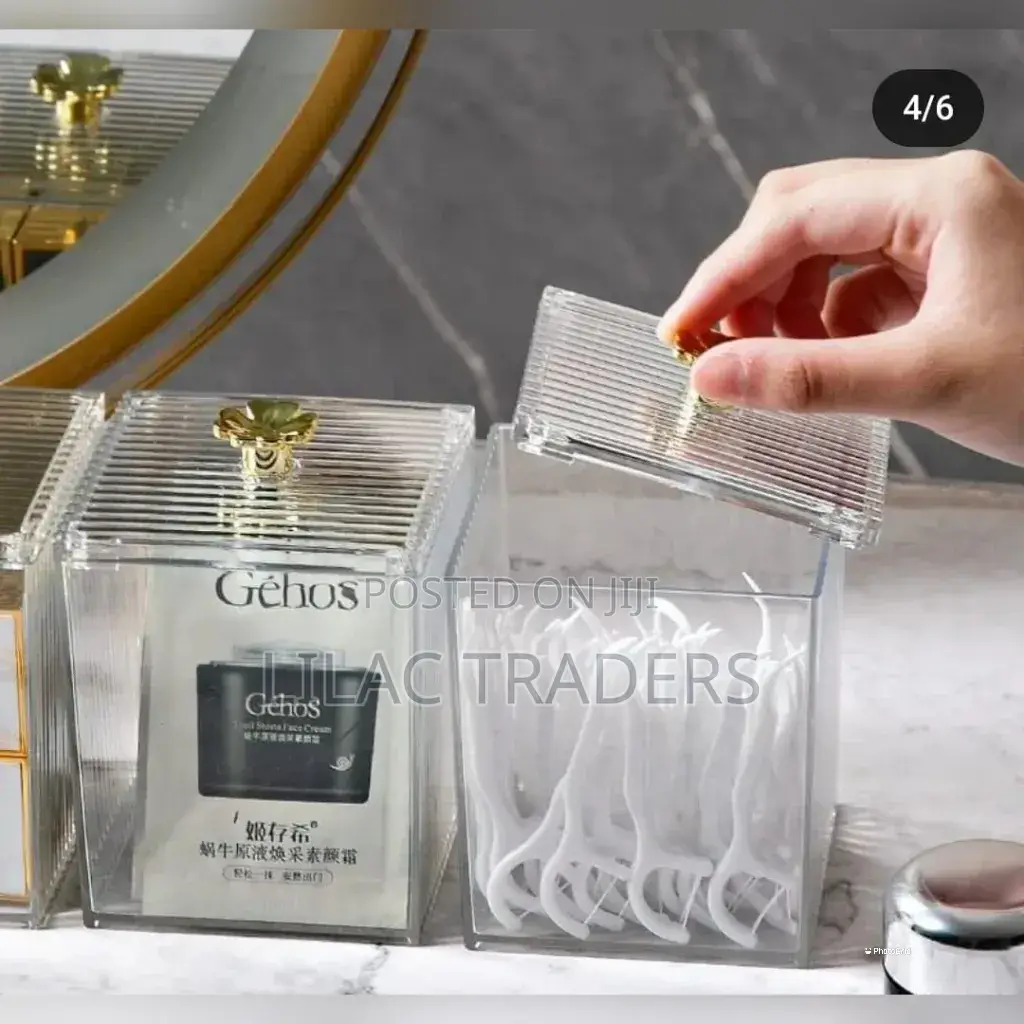 Transparent Acrylic Cotton Swab Storage Box