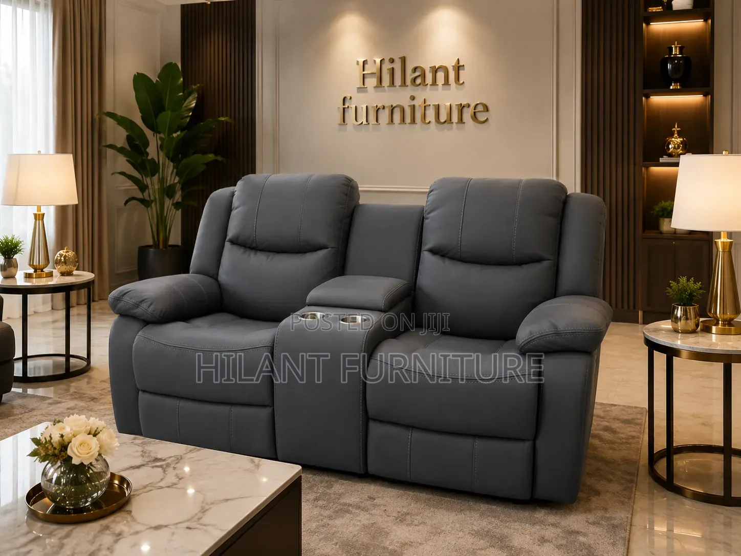 Gray 2 Seater Imported Recliner Sofa