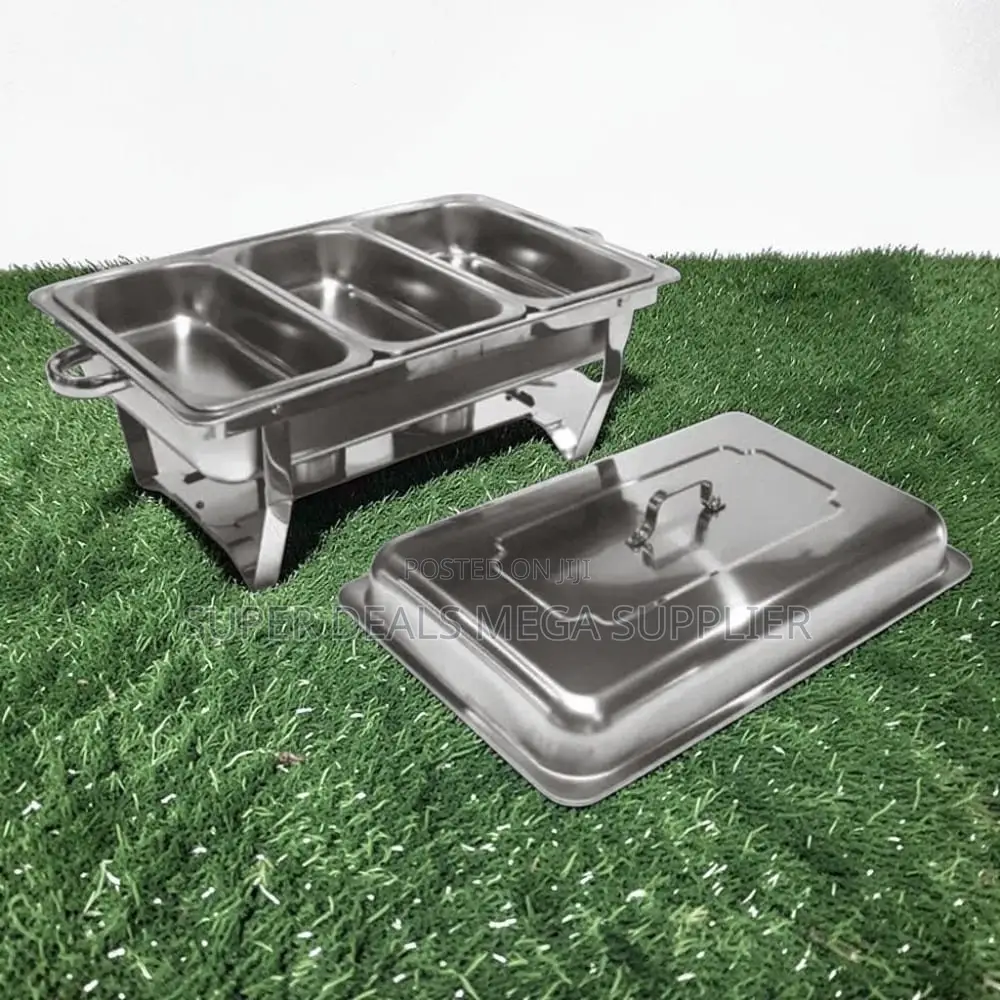 Foldable Legs 11L Stainless Steel Triple Chafing Dish