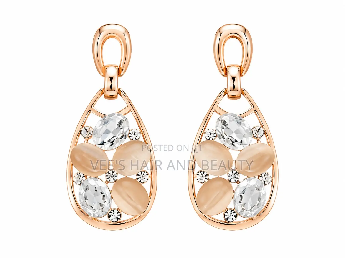 Rose Gold Teardrop Earrings | Statement Earrings | Women's Jewelry