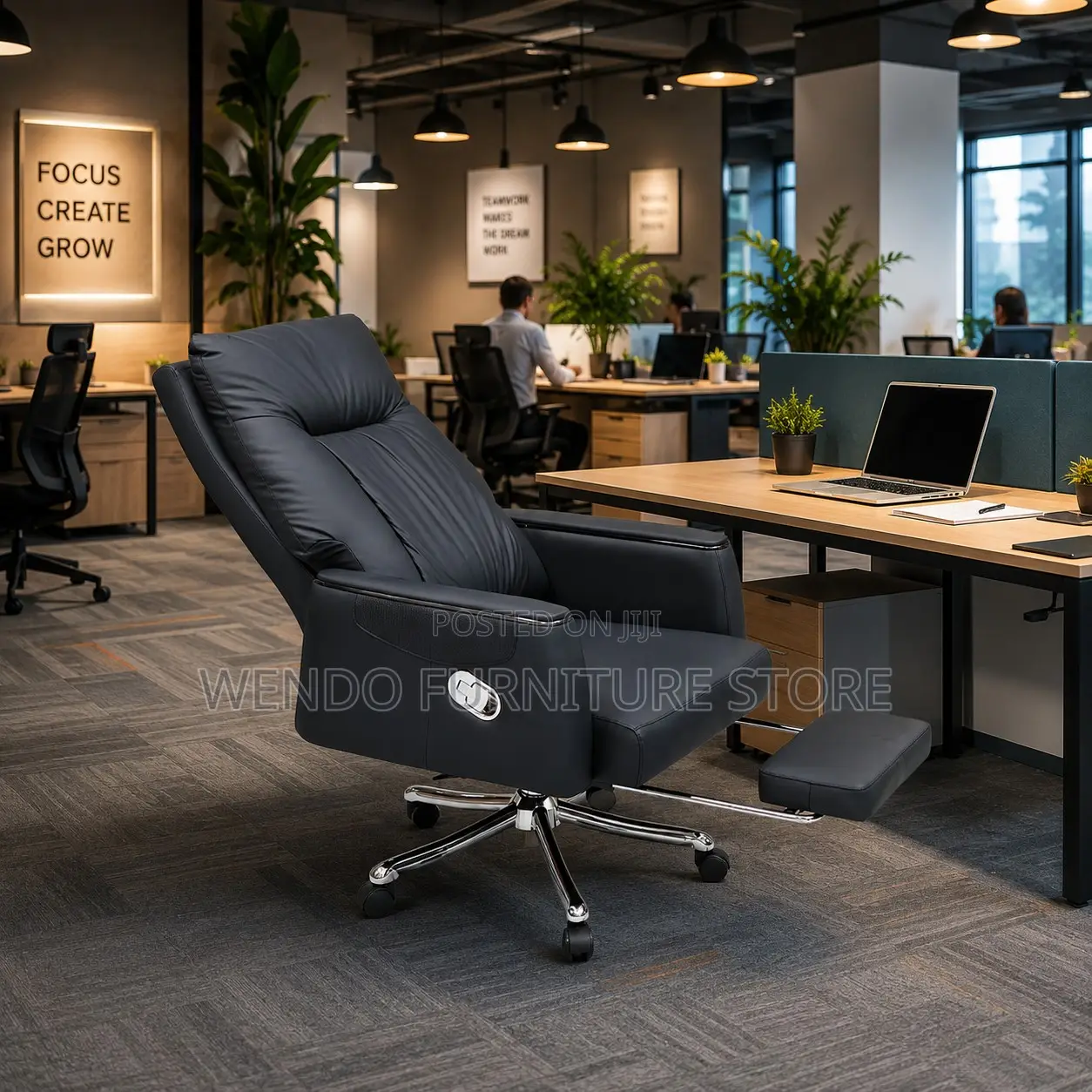 Office Chairs; Leather Heavy Office High Back Chair