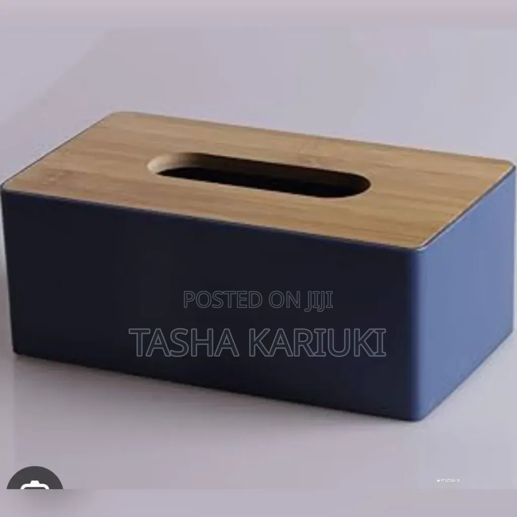 Tissue Box With Bamboo Wood Lid,rectangular Leather Serviette Holder*