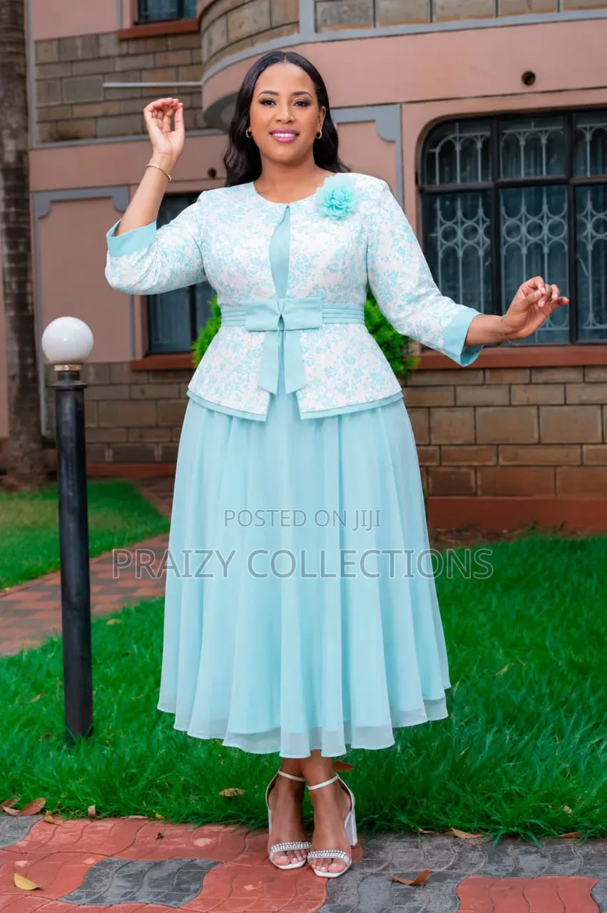 2pc Chiffon Dress +Blazer. Classic Mummy's Dress
