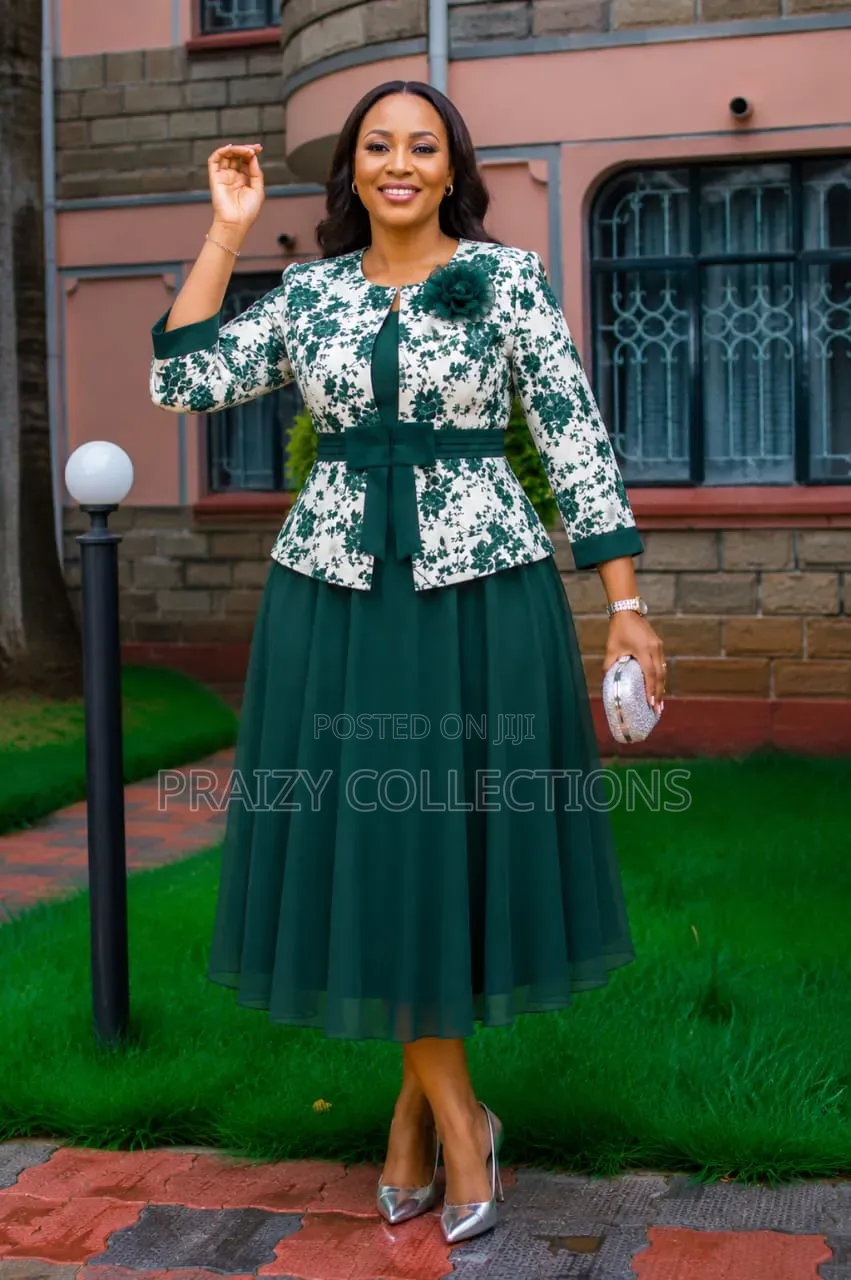 2pc Chiffon Dress +Blazer. Classic Mummy's Dress