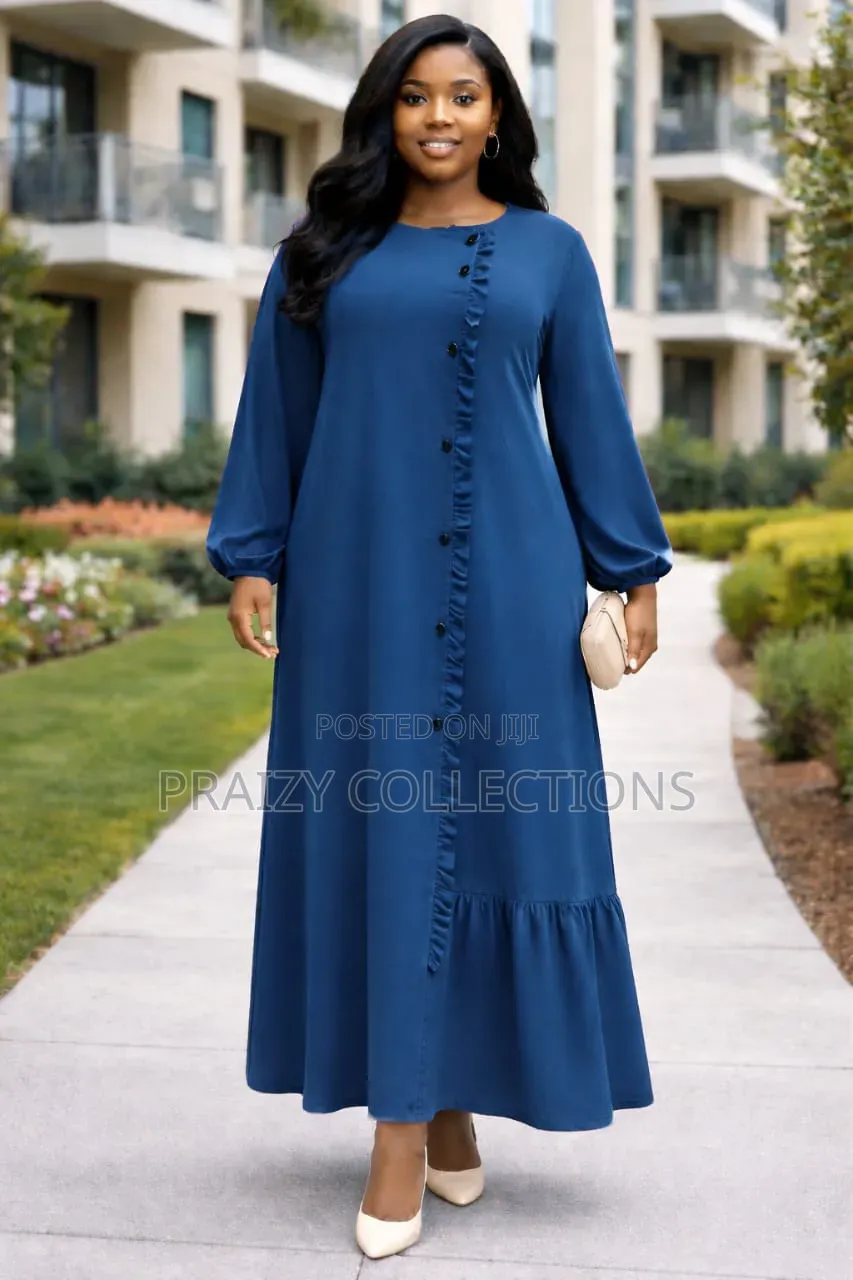 Elegant Ruffle Front Maxi Dress