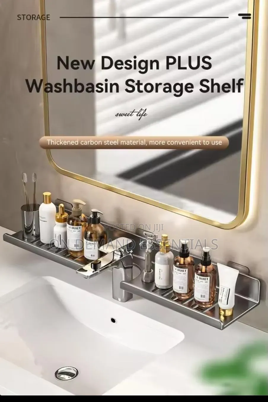 Metallic Faucet Storage Rack