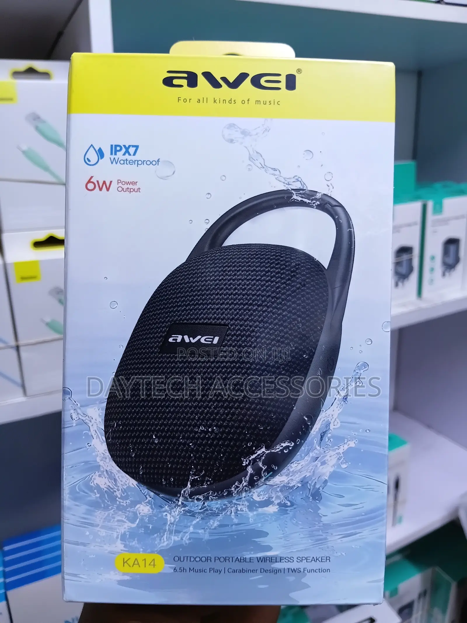 This Is an Awei KA14 Outdoor Portable Wireless Speaker in Black.