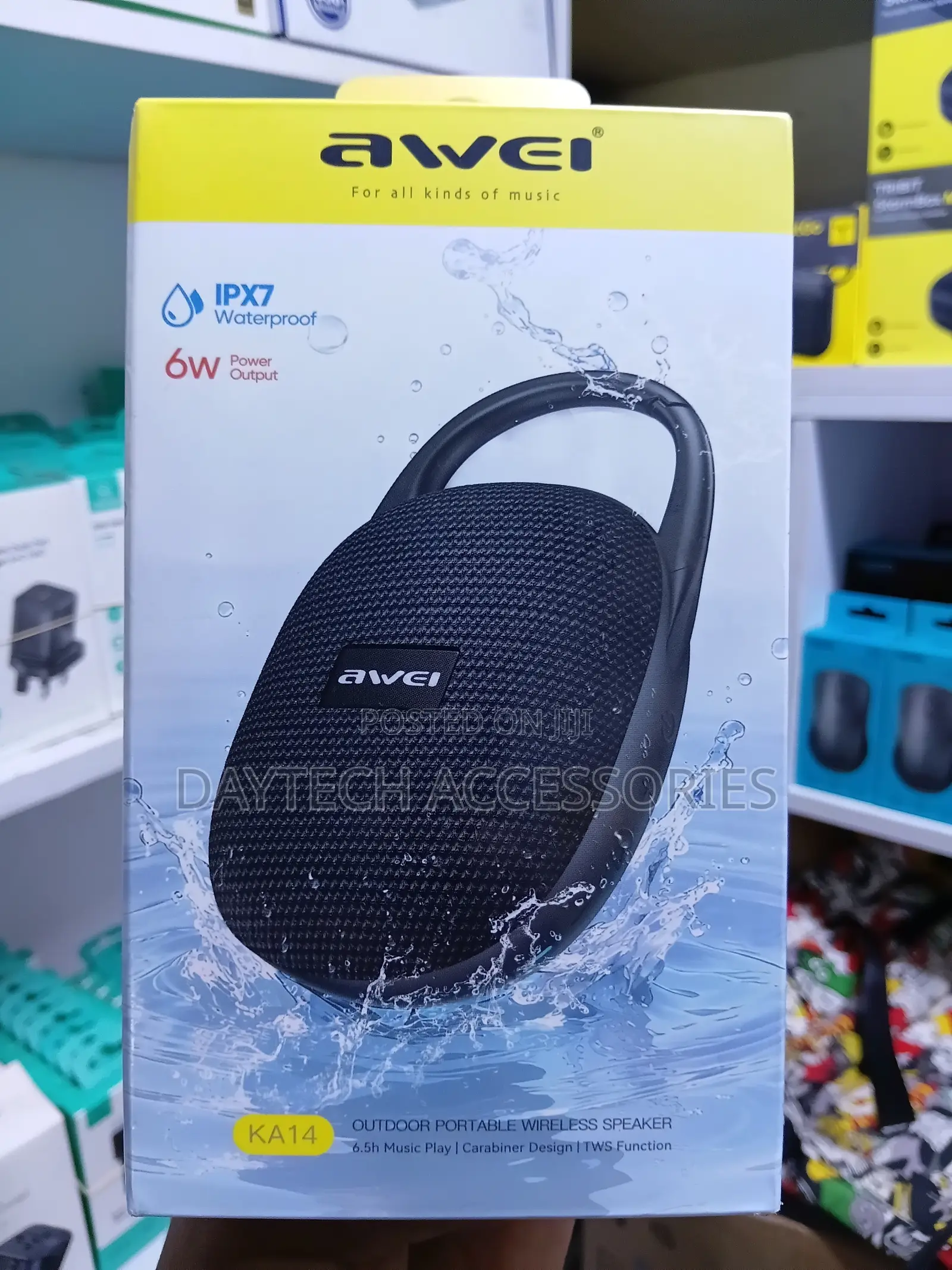 This Is an Awei KA14 Outdoor Portable Wireless Speaker in Black.