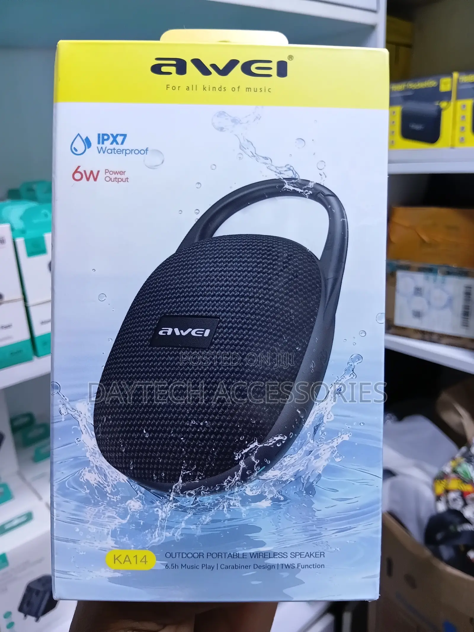 This Is an Awei KA14 Outdoor Portable Wireless Speaker in Black.