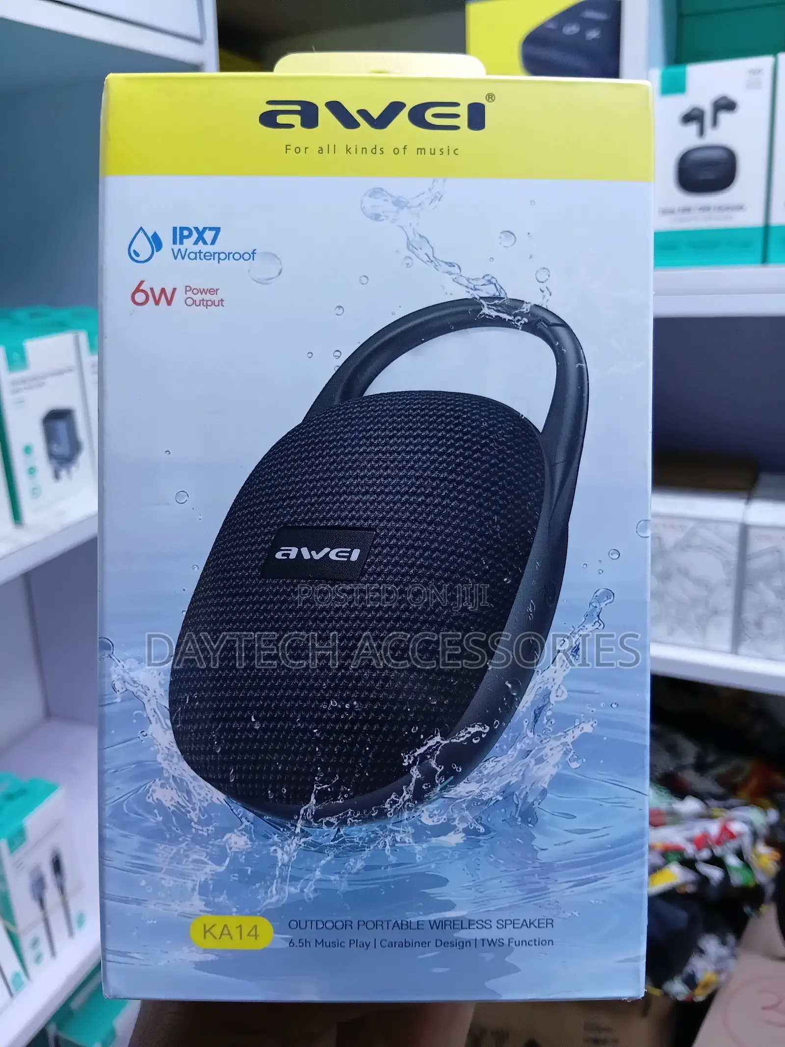 This Is an Awei KA14 Outdoor Portable Wireless Speaker in Black.