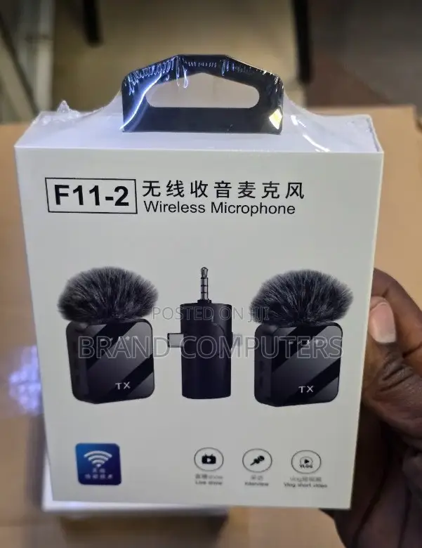 F11-2 3-in-1 Dual Wireless Microphone for iPhone, Type C Phones