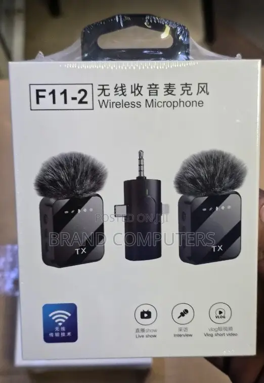 F11-2 Wireless Microphone for iPhone, Android, and Cameras