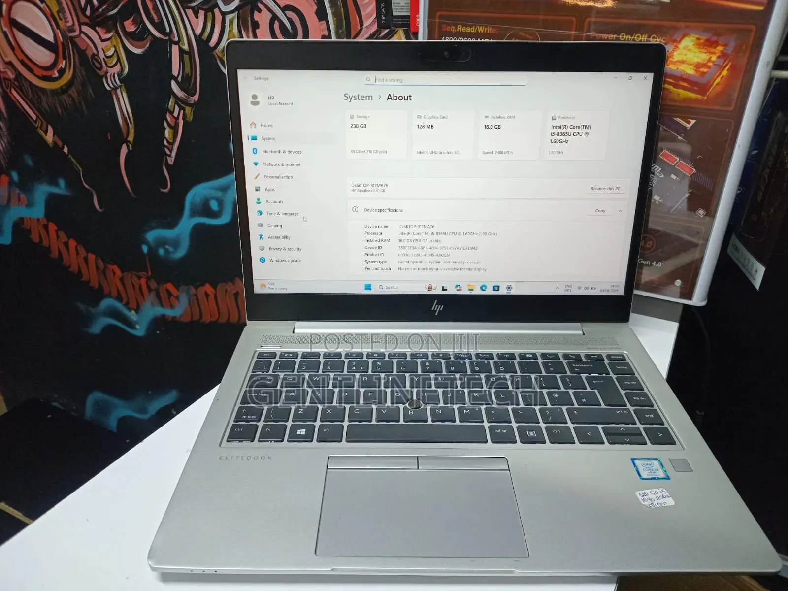 Laptop HP EliteBook 840 G6 8GB Intel Core i5 SSD 256GB