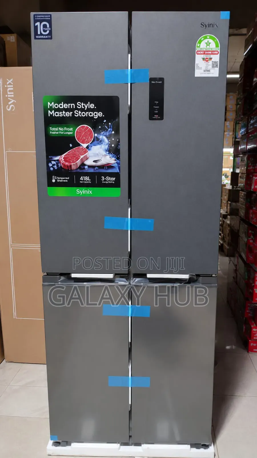 Syinix 421 Litres GLASS FOUR DOOR Refrigerator