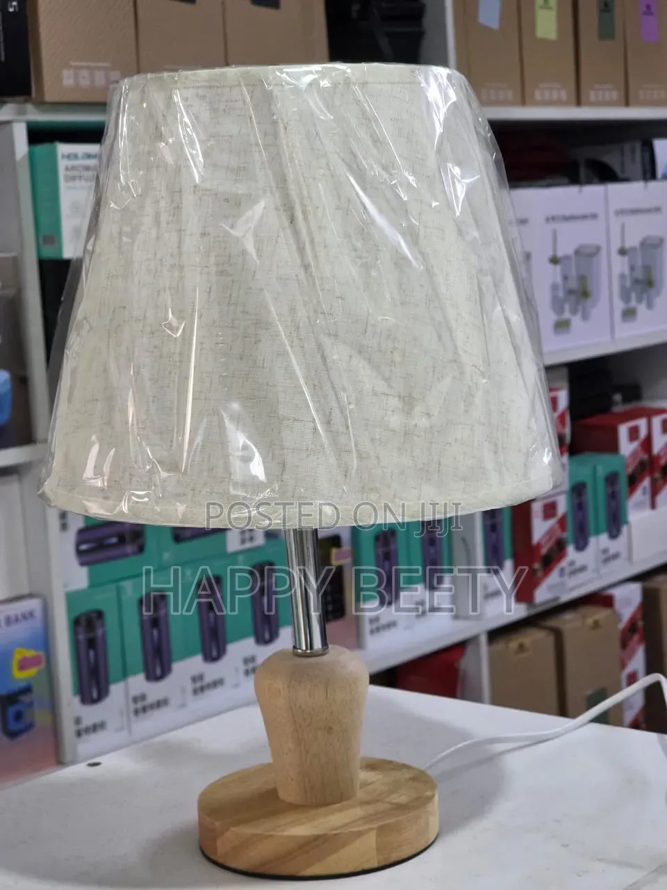  *Creative LED Solid Wood Fabric Table Lamp*