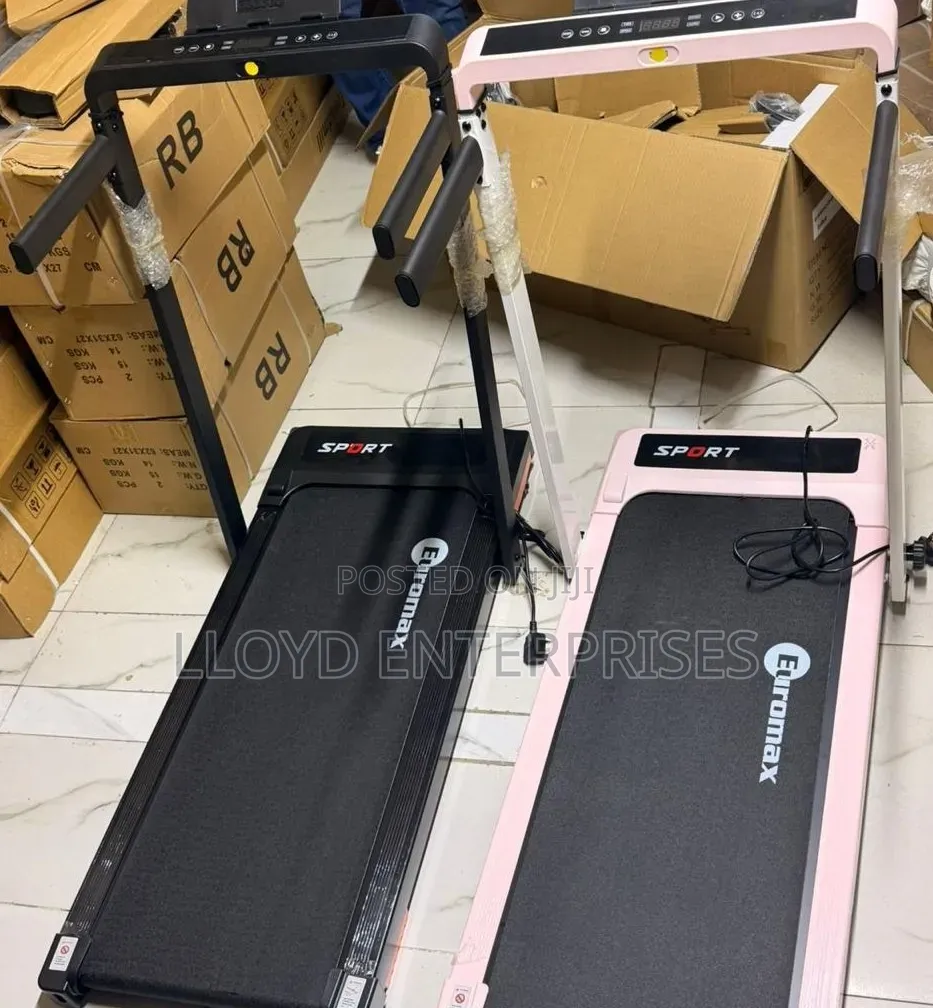 Euromax Foldable Walking Pad Treadmill With Incline and Hand Rails