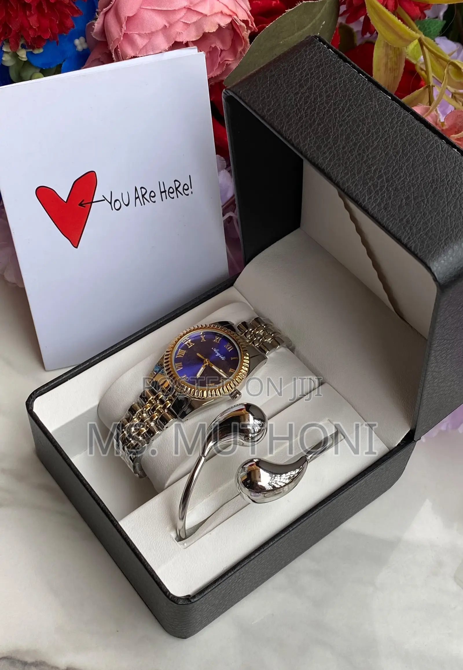 Ladies Curated Watch and Bracelet Gift Set Boxed With a Card.