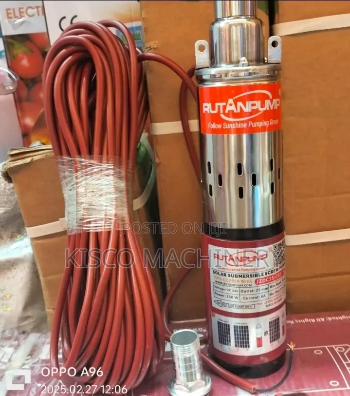 Rutan 24V 250W DC Solar Submersible Pump - 50M Head