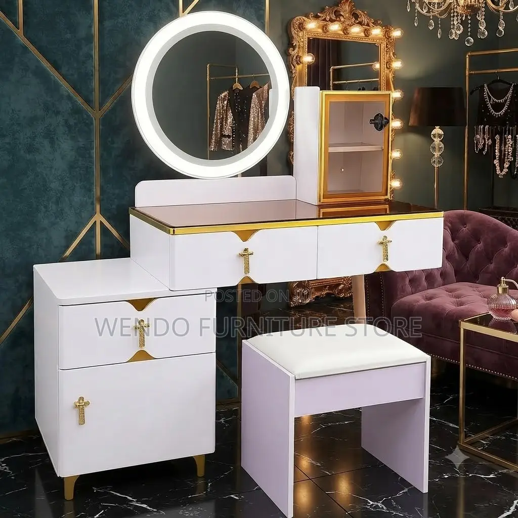 Dressers; White Dressing Room Girls Vanity Set