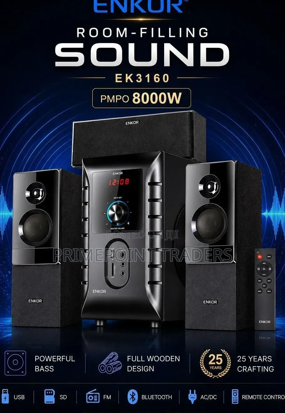 Enkor 8000 Watts Home Multimedia Speaker – Deep Bass Premium Audio