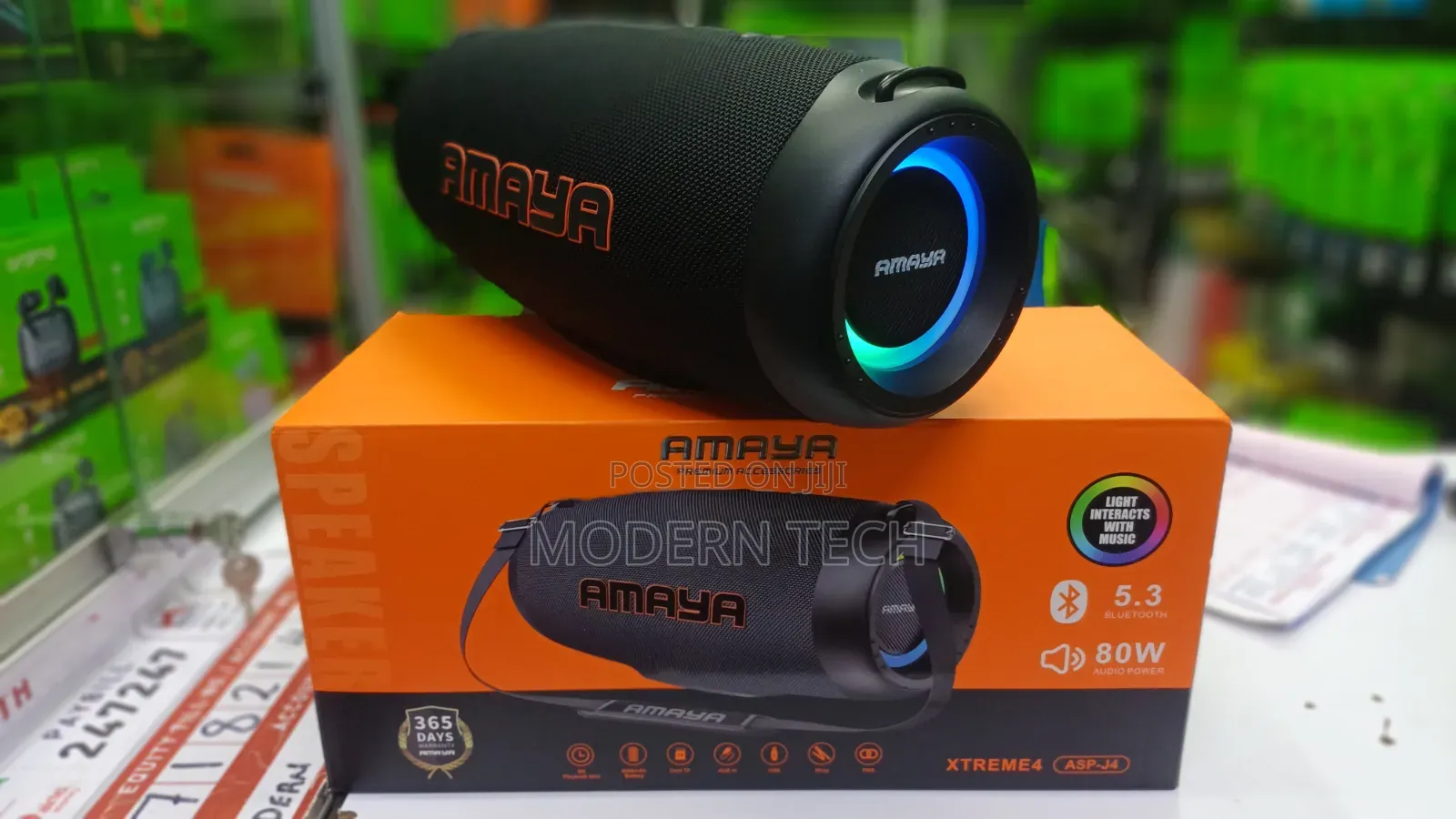 Amaya J4 Rechargeable Speaker – 80W Stereo Sound