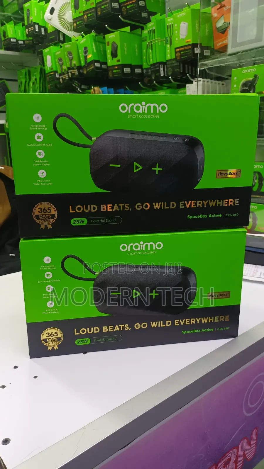 Oraimo SpaceBox Active 25W Speaker – FM Radio, Memory Card