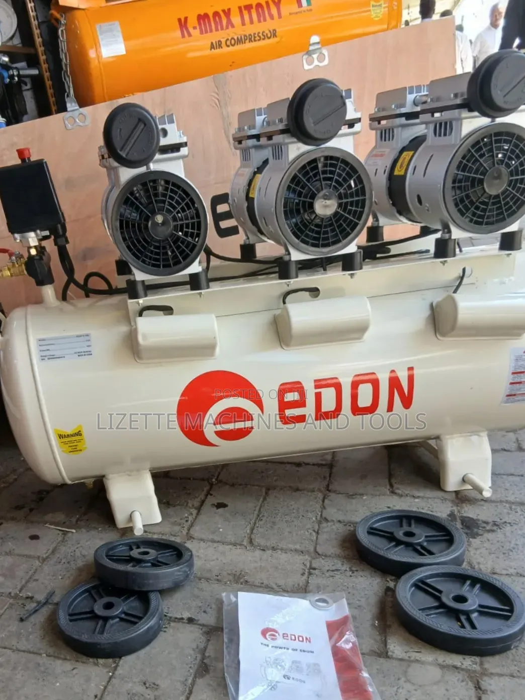 Edon Silent Compressor 100L With 3 Motors
