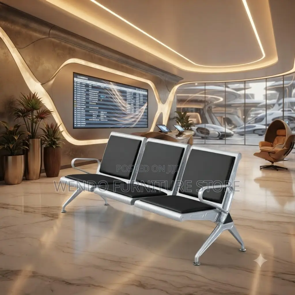 Office Benches; Three Seaters Leather Receptionist Office Benches
