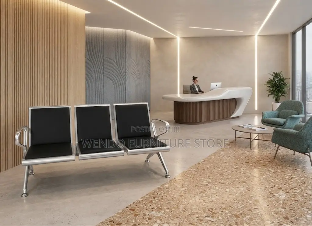 Office Benches; Three Seaters Leather Receptionist Office Benches