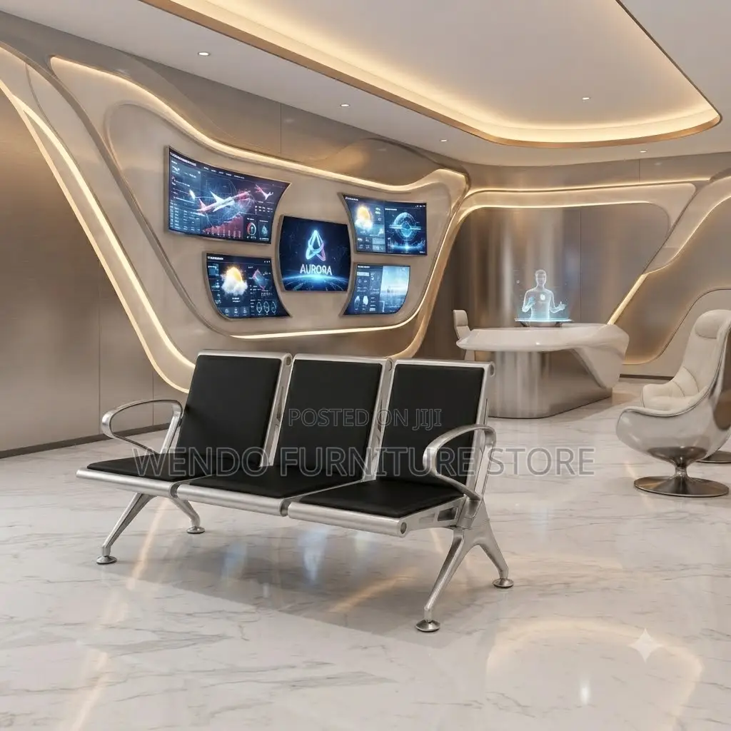 Office Benches; Three Seaters Leather Receptionist Office Benches