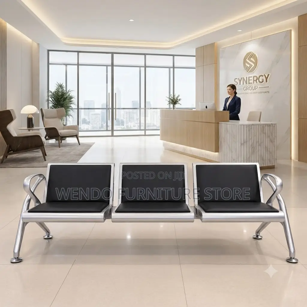 Office Benches; Three Seaters Leather Receptionist Office Benches