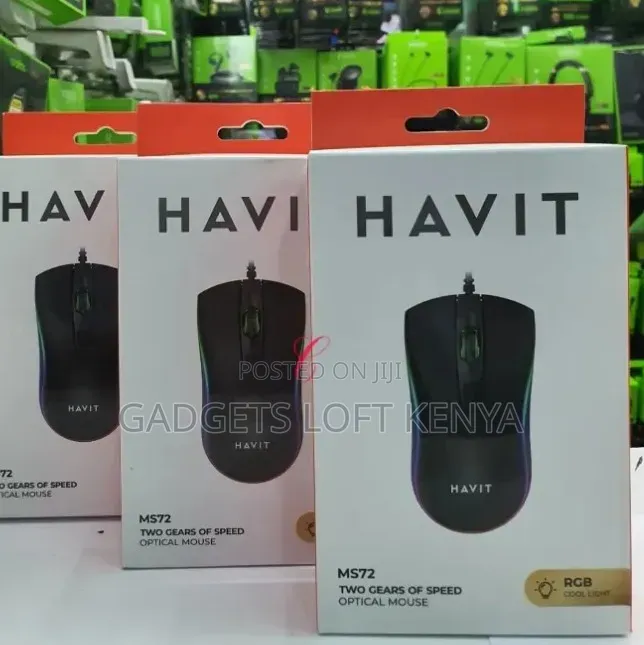 Havit MS72 Two Gears of Speed Optical Mouse With RGB Cool Light