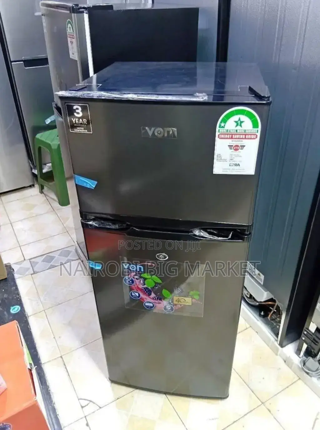 Von 138 Litres Double Door Refrigerator (3yr Warranty)