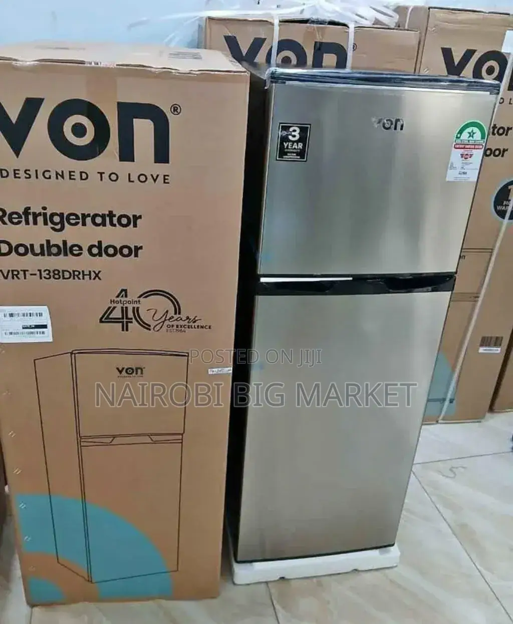 Von 138 L Fridge With Deep Utility Door Pockets