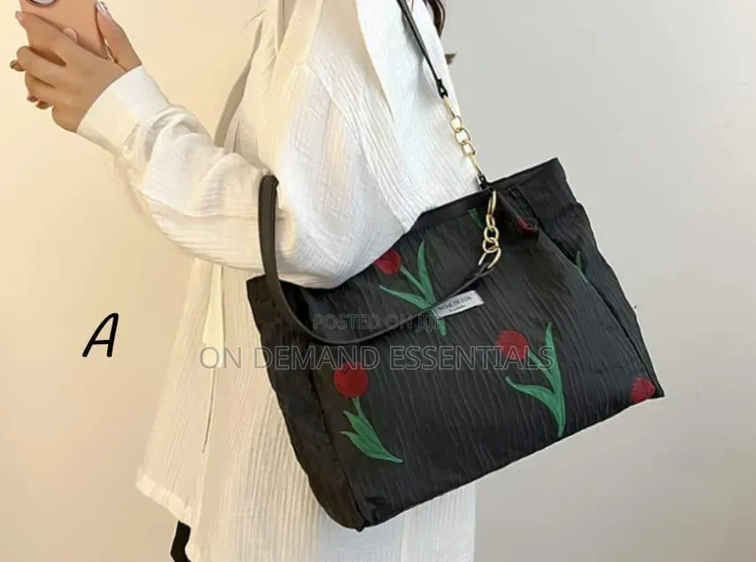 Casual Floral Canvas Tote Bag