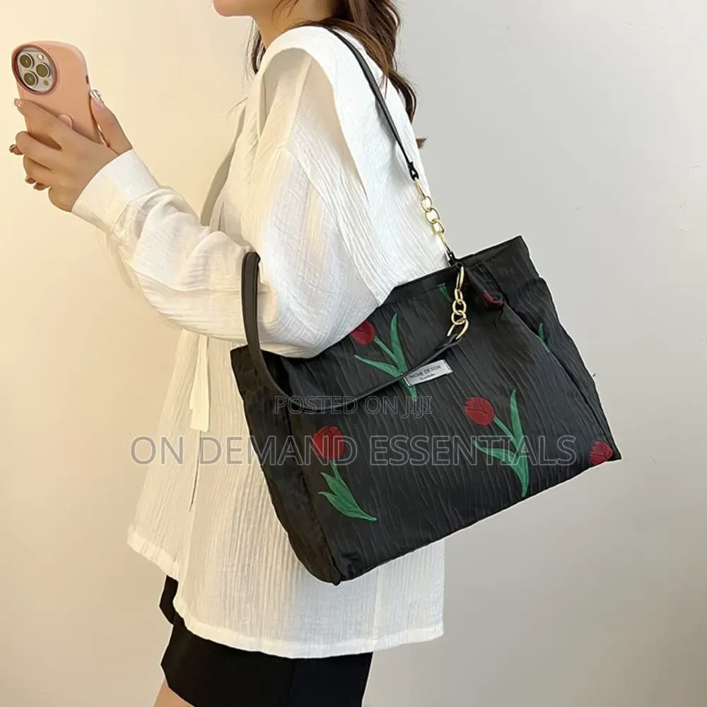 Casual Floral Canvas Tote Bag