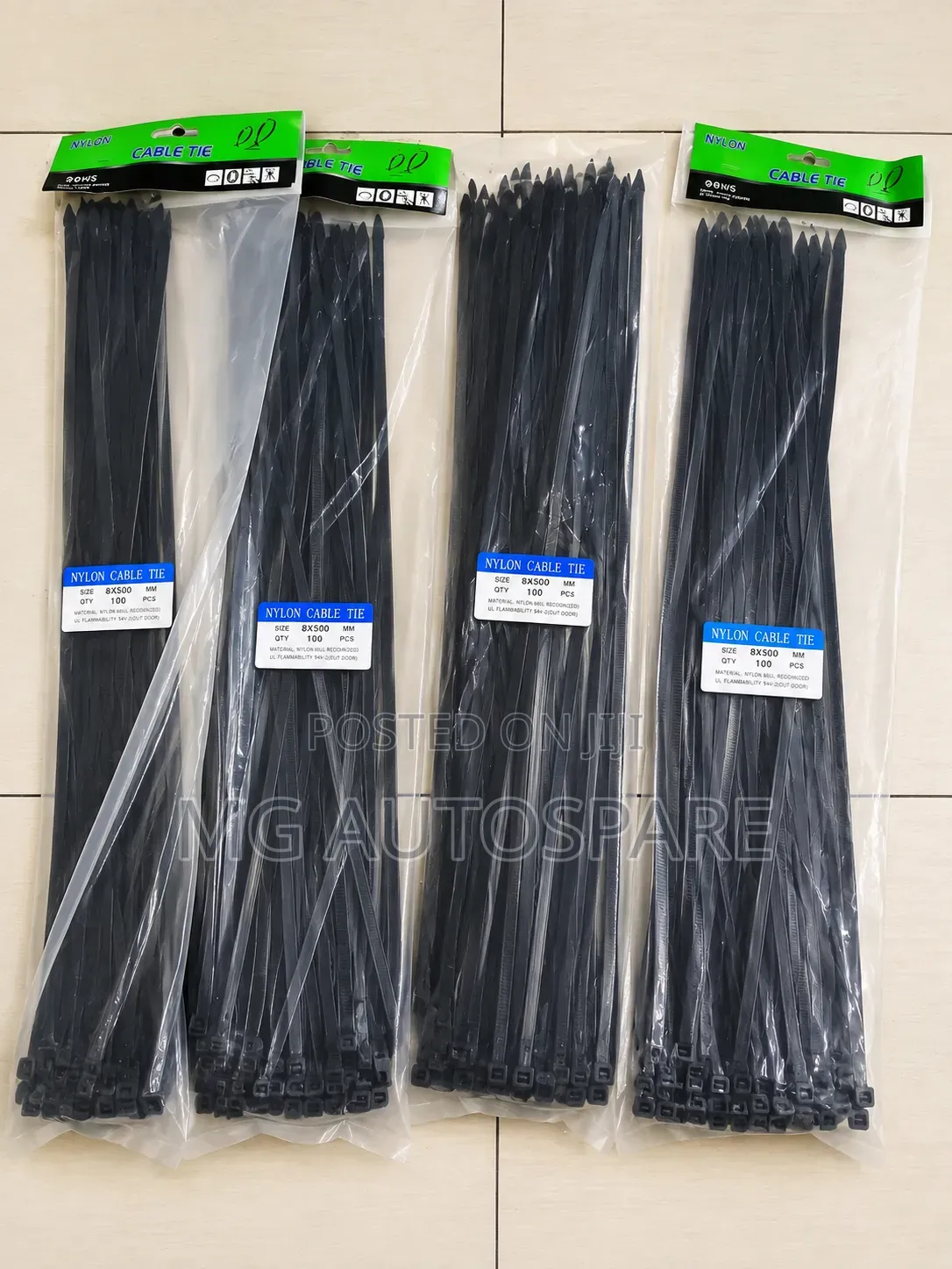 Heavy-Duty Cable Tie Wraps 8×500 Black