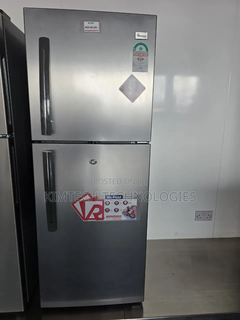 Ramtons RF/239-196 Litres Double Door No Frost Fridge-Silver