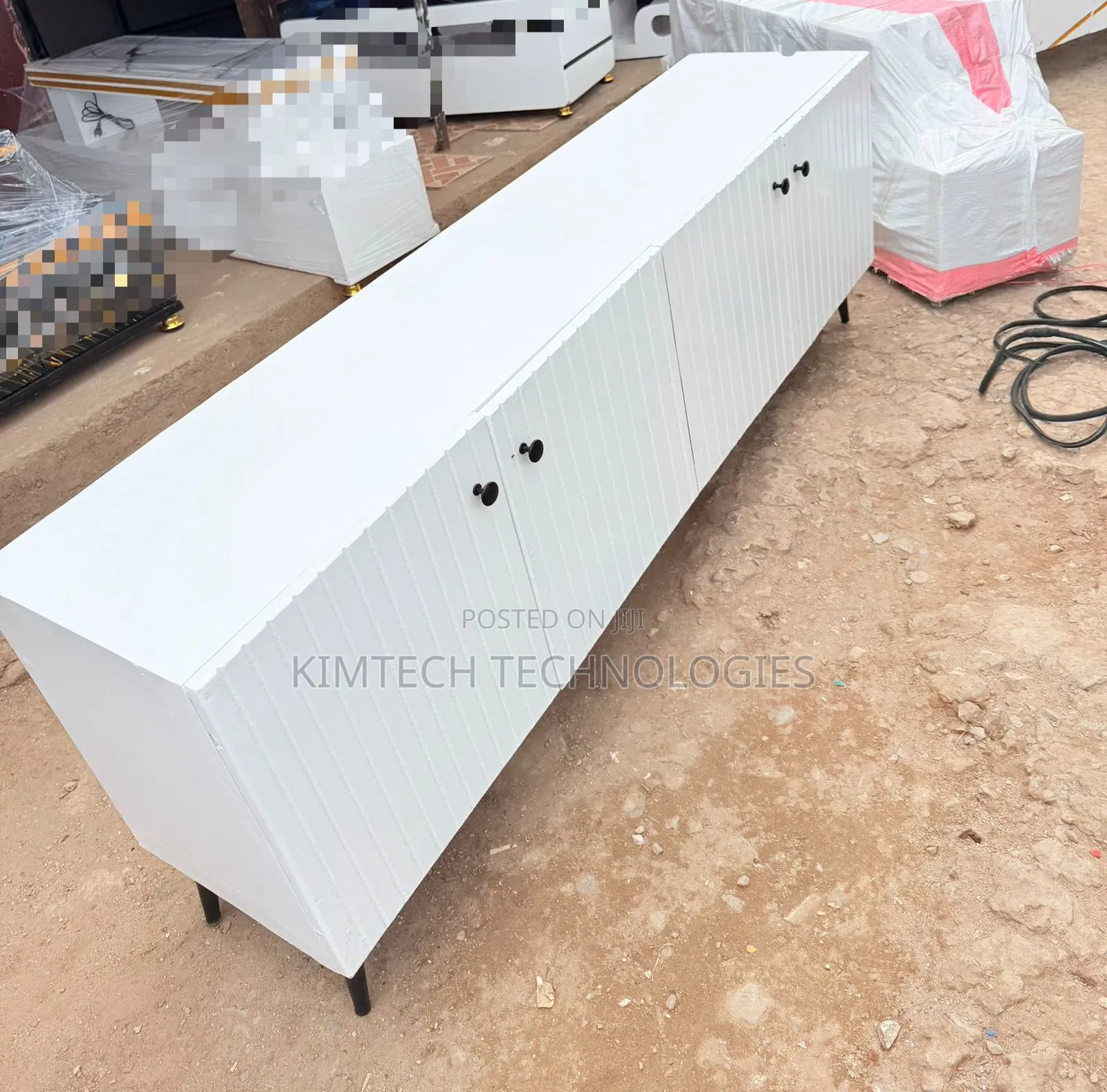Executive Box TV Stand With Marble Top