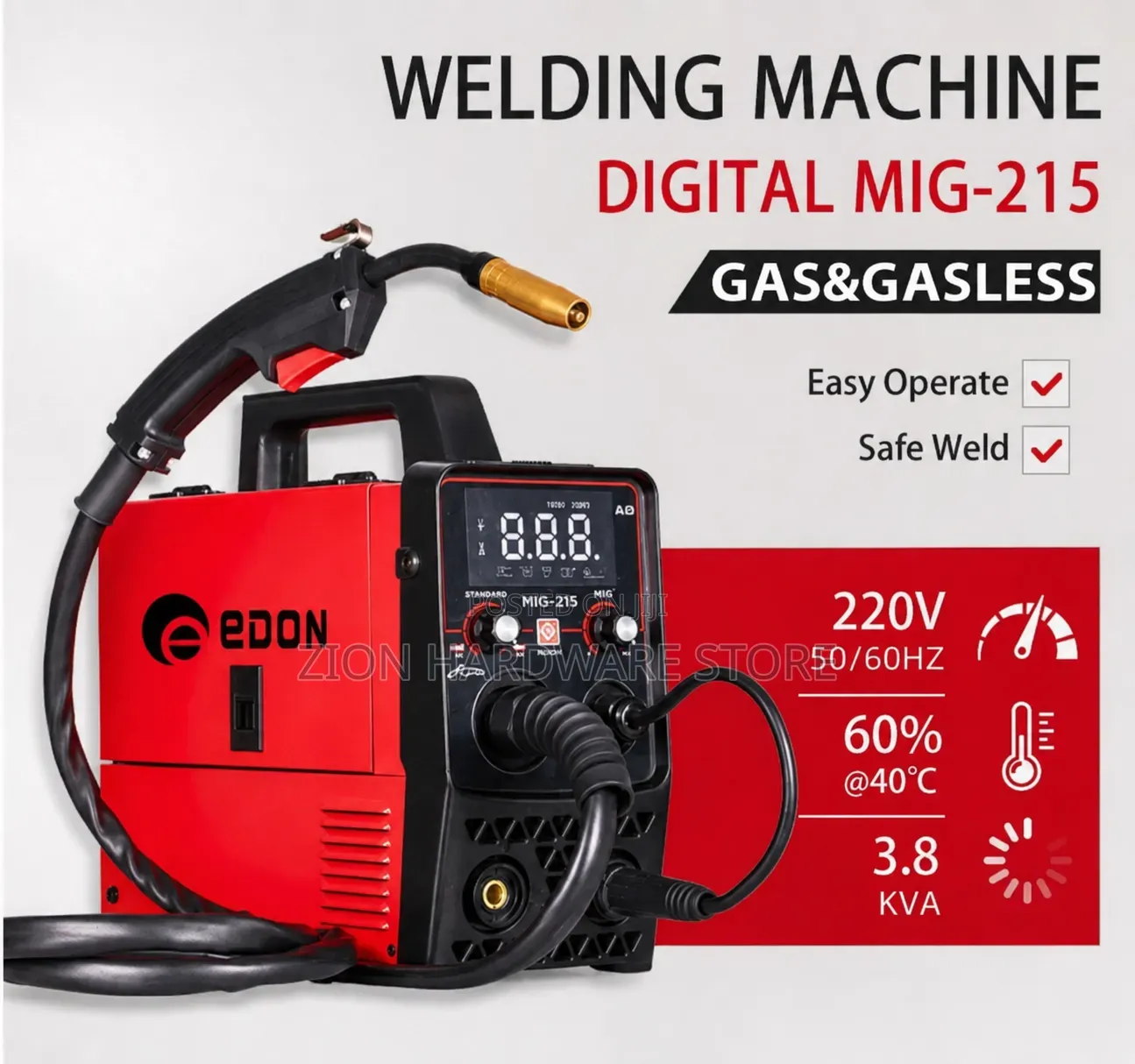 Edon 215A Mig Welding Machine Gas/Gasless